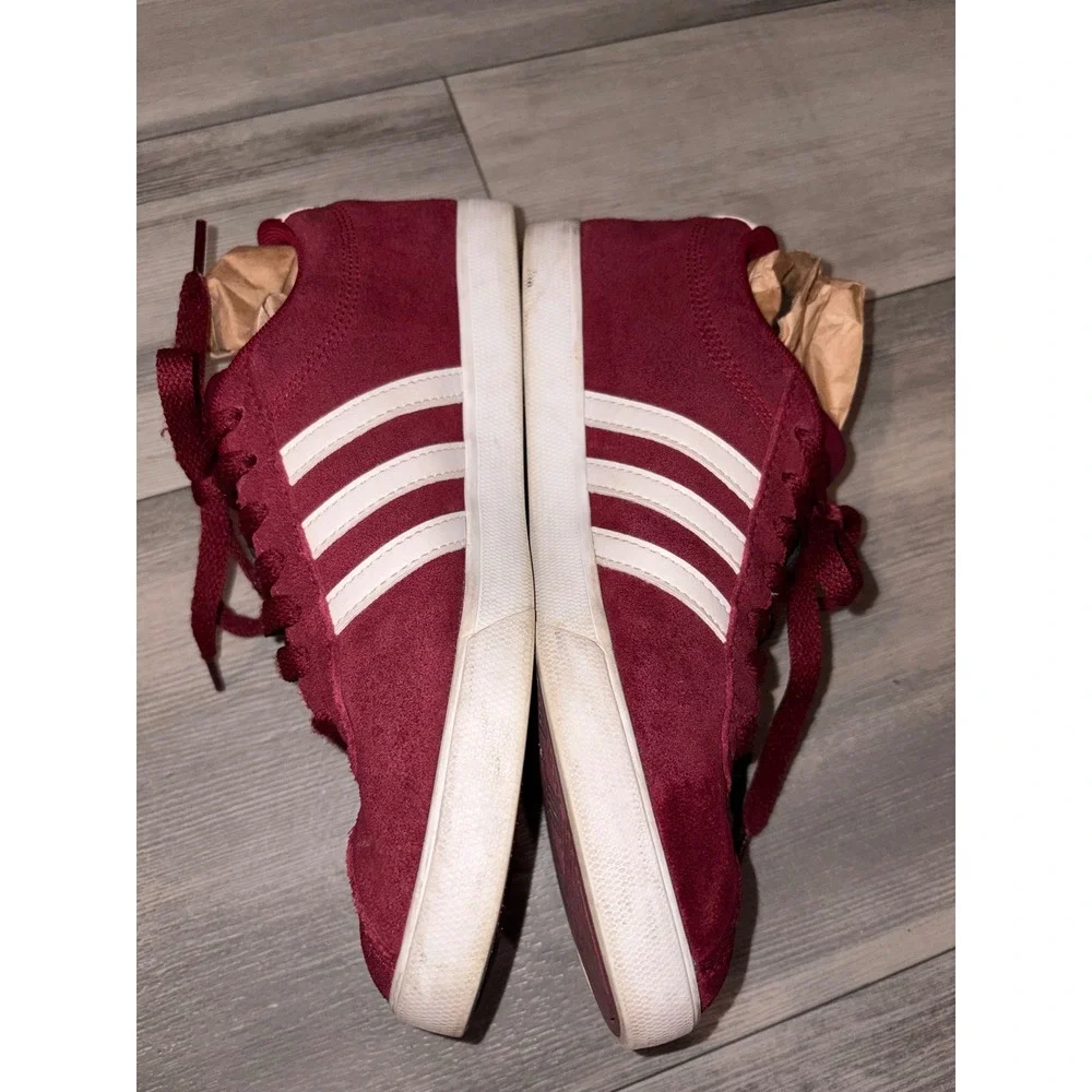 Adidas Neo VL Court 2.0 Burgundy Suede Sneakers Womens Size 7 CG5819 Wine Red